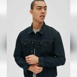 Gap Denim Icon Mens Dark Indigo Wash 100% Cotton Jacket Size Medium Casual